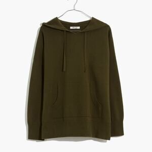 Madewell Ellington Olive Green Knit Hoodie Sweatshirt Size Small